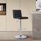 Armen Living Aubrey Adjustable Height Swivel Black Faux Leather and Chrome Bar Stool with Walnut Wood LCAUBAWABL - alternate 7